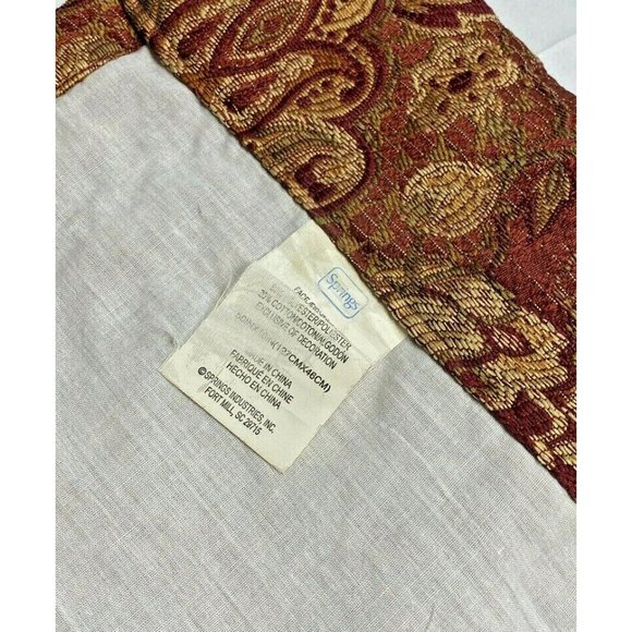 Vintage 1990s Springs Luxury Red Gold Valances Curtains Velvet Pleats Jacobean - Picture 6 of 6